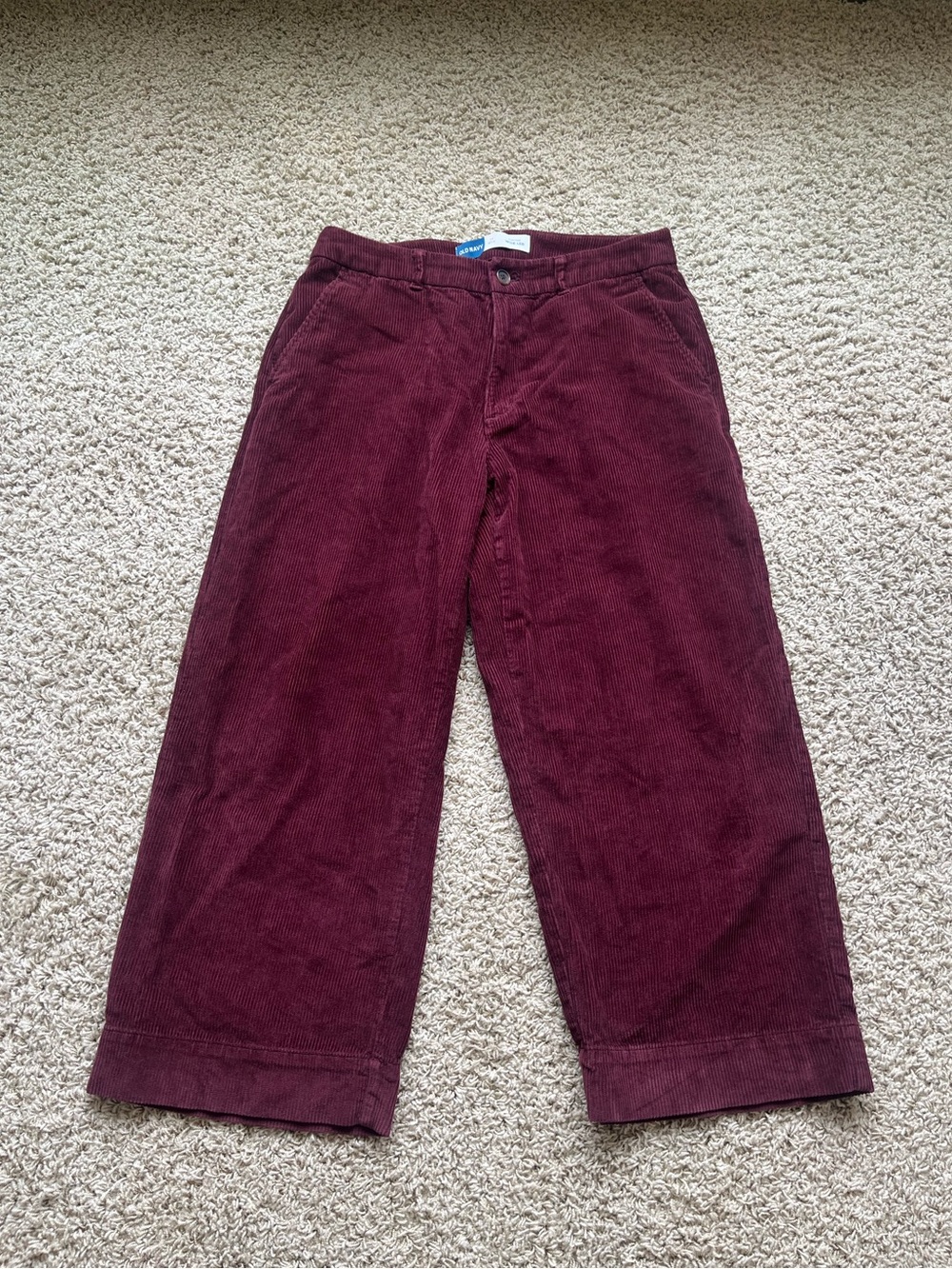 Old Navy maroon high rise wide leg corduroys